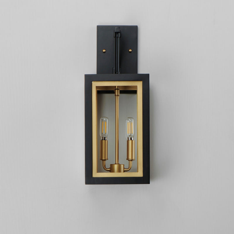Maxim 30054CLBKGLD Two Light Outdoor Wall Sconce, Black / Gold