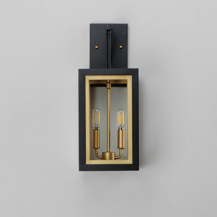 Maxim 30054CLBKGLD Two Light Outdoor Wall Sconce, Black / Gold