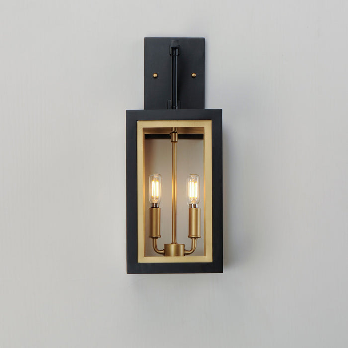 Maxim 30054CLBKGLD Two Light Outdoor Wall Sconce, Black / Gold