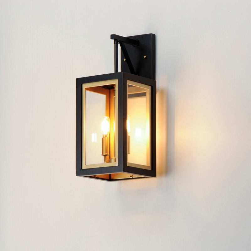 Maxim 30054CLBKGLD Two Light Outdoor Wall Sconce, Black / Gold