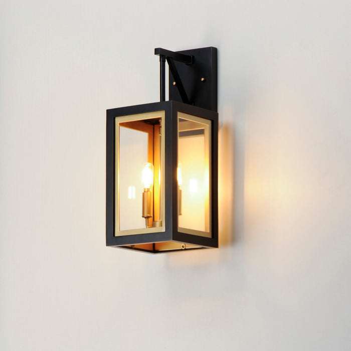 Maxim 30054CLBKGLD Two Light Outdoor Wall Sconce, Black / Gold