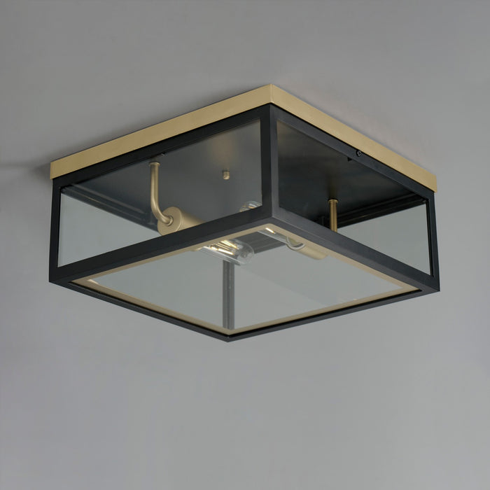 Maxim 30059CLBKGLD Two Light Outdoor Flush Mount, Black / Gold
