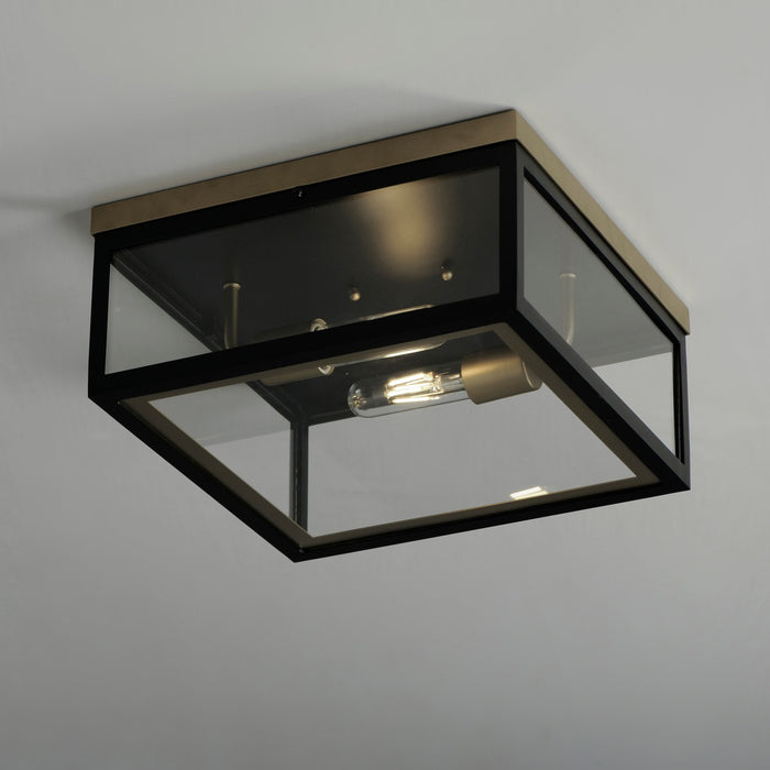 Maxim 30059CLBKGLD Two Light Outdoor Flush Mount, Black / Gold