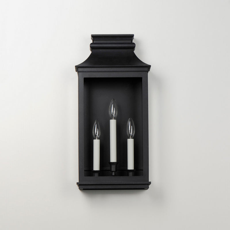 Maxim 40916CLBO Three Light Outdoor Wall Sconce, Black Oxide