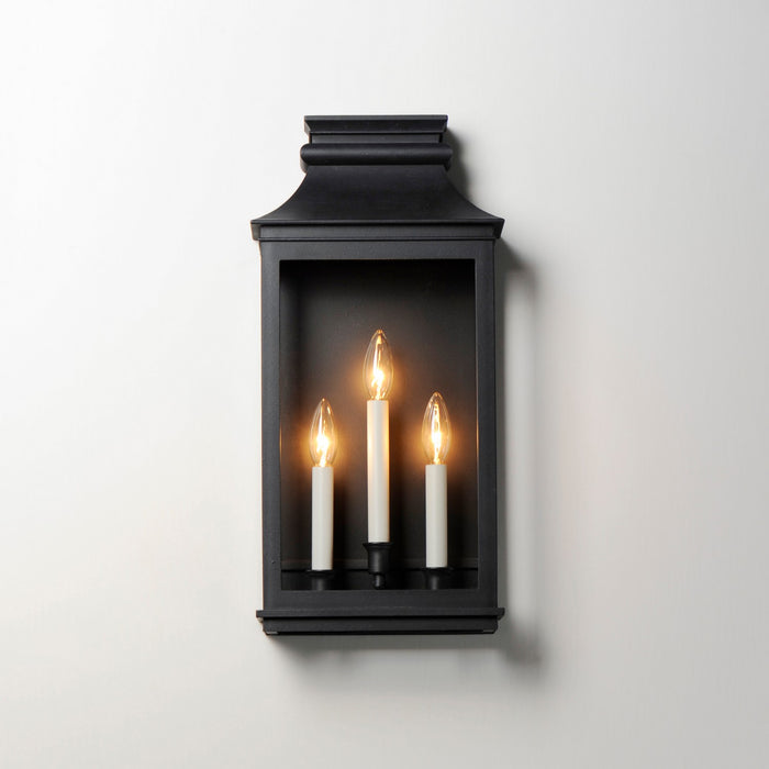 Maxim 40916CLBO Three Light Outdoor Wall Sconce, Black Oxide