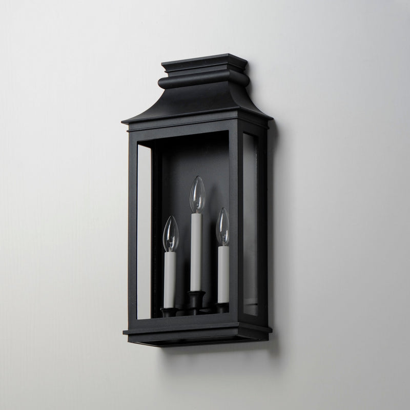 Maxim 40916CLBO Three Light Outdoor Wall Sconce, Black Oxide