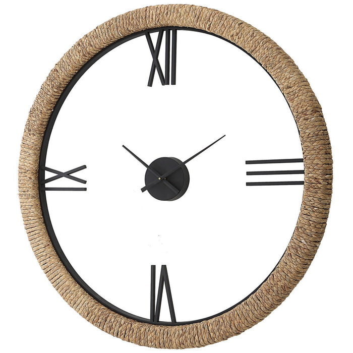 Uttermost 06464 Wall Clock, Braided Banana Leaf