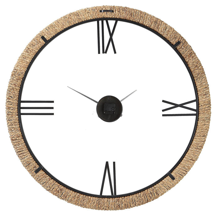 Uttermost 06464 Wall Clock, Braided Banana Leaf