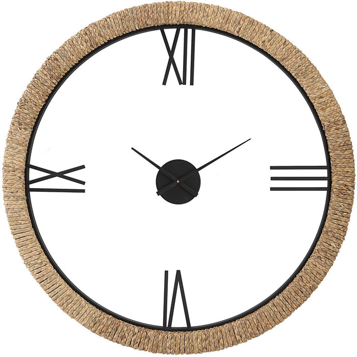 Uttermost 06464 Wall Clock, Braided Banana Leaf