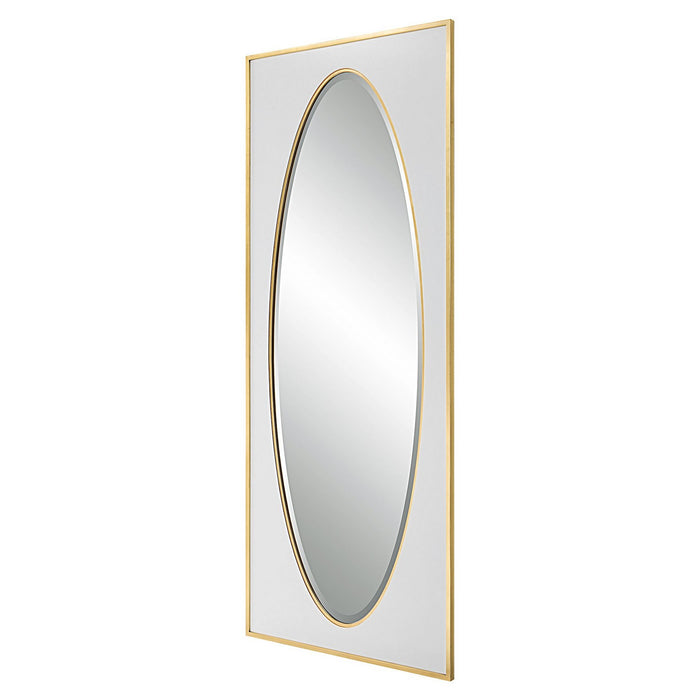 Uttermost 09846 Mirror, White And Gold Leaf