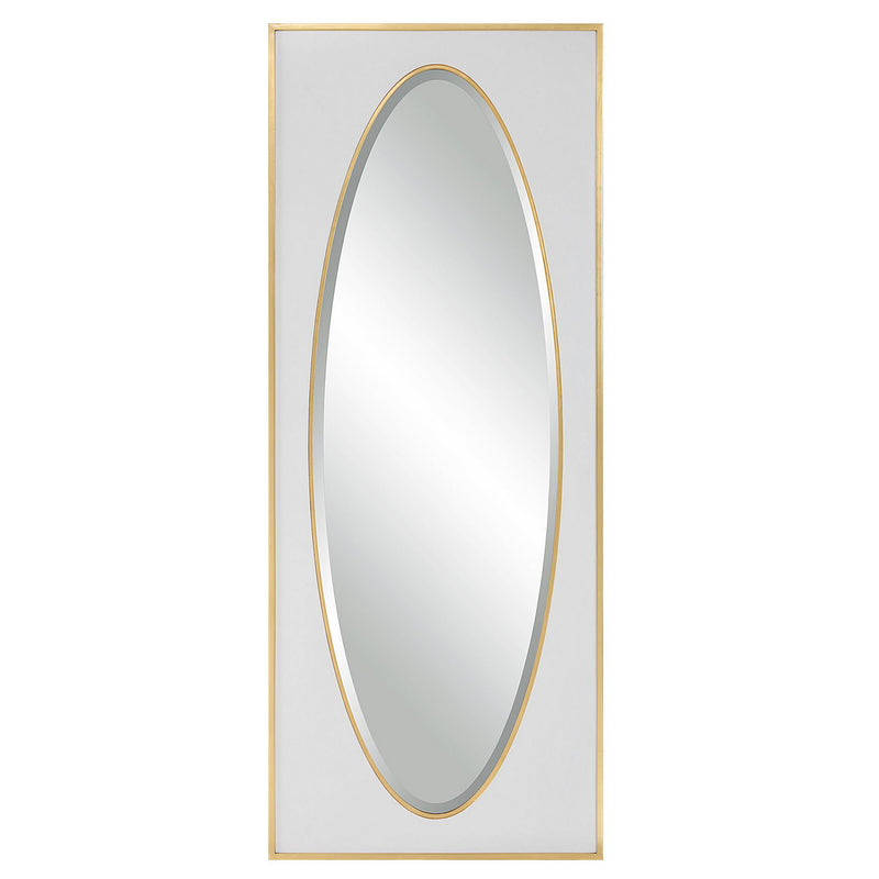 Uttermost 09846 Mirror, White And Gold Leaf