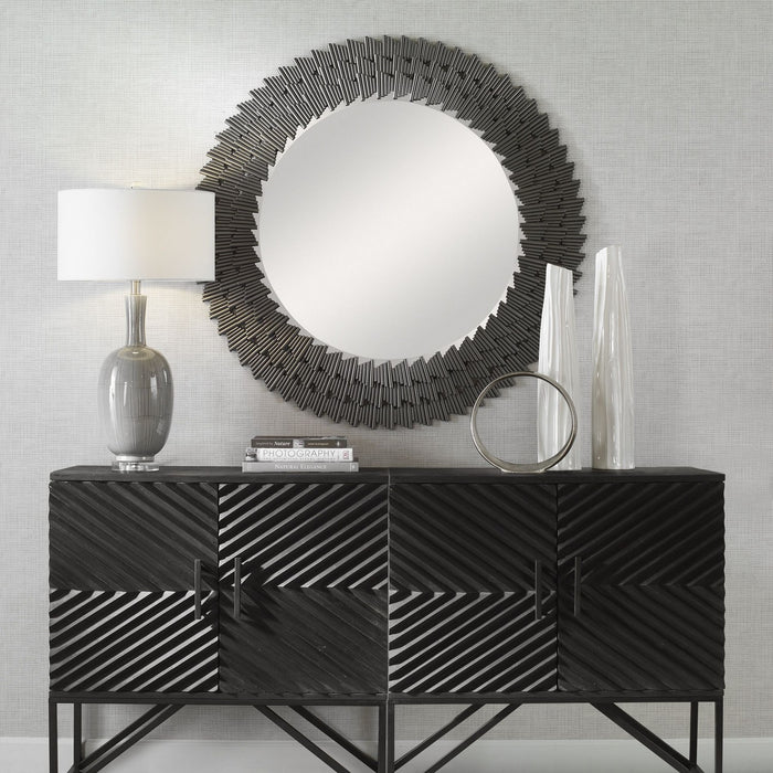 Uttermost 09848 Mirror, Burnished Steel Silver