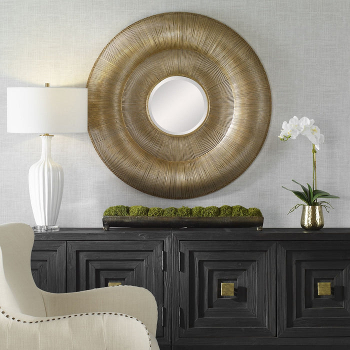 Uttermost 09852 Mirror, Brushed Antique Gold
