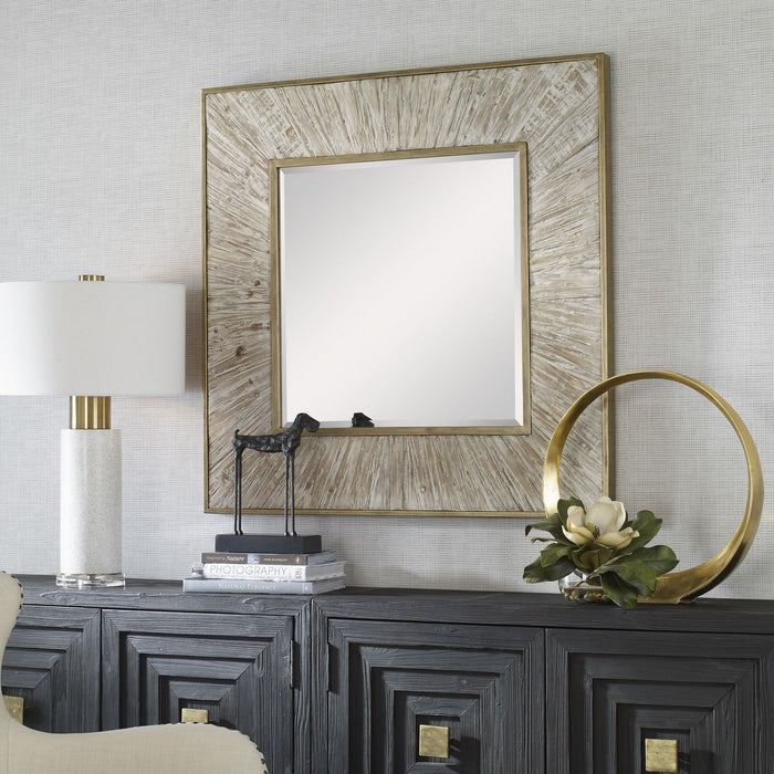 Uttermost 09854 Mirror, Aged Whitewash