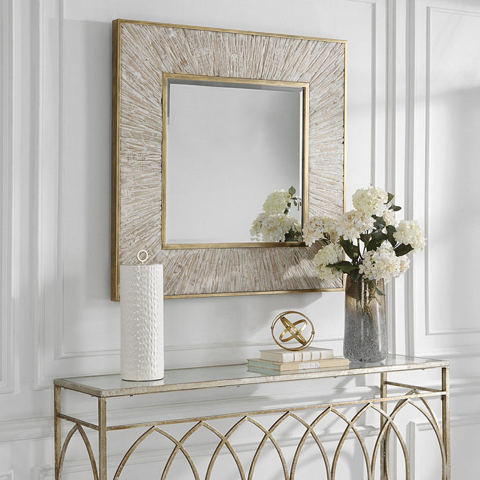 Uttermost 09854 Mirror, Aged Whitewash