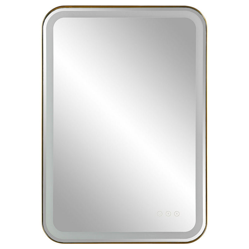 Uttermost 09862 Vanity Mirror, Brushed Brass Plated Stainless Steel