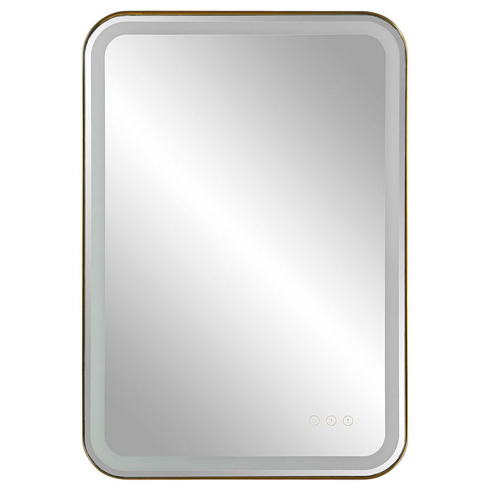 Uttermost 09862 Vanity Mirror, Brushed Brass Plated Stainless Steel