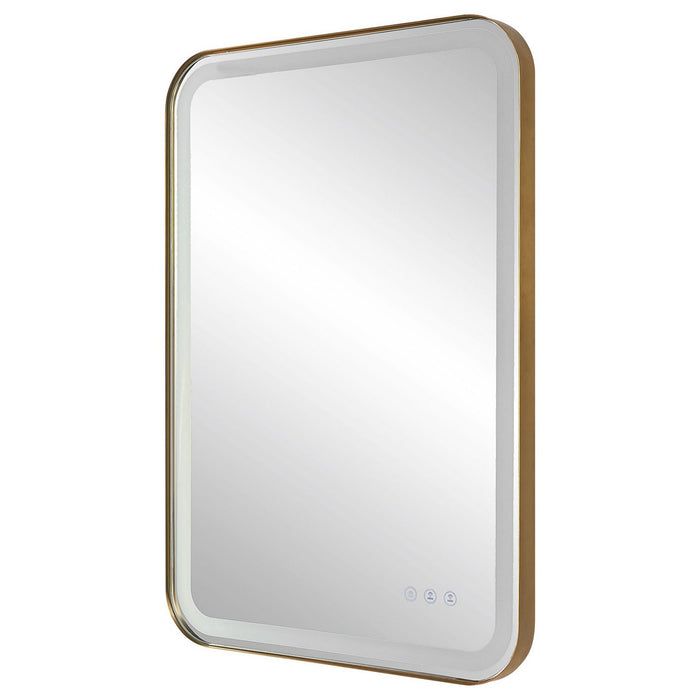 Uttermost 09862 Vanity Mirror, Brushed Brass Plated Stainless Steel