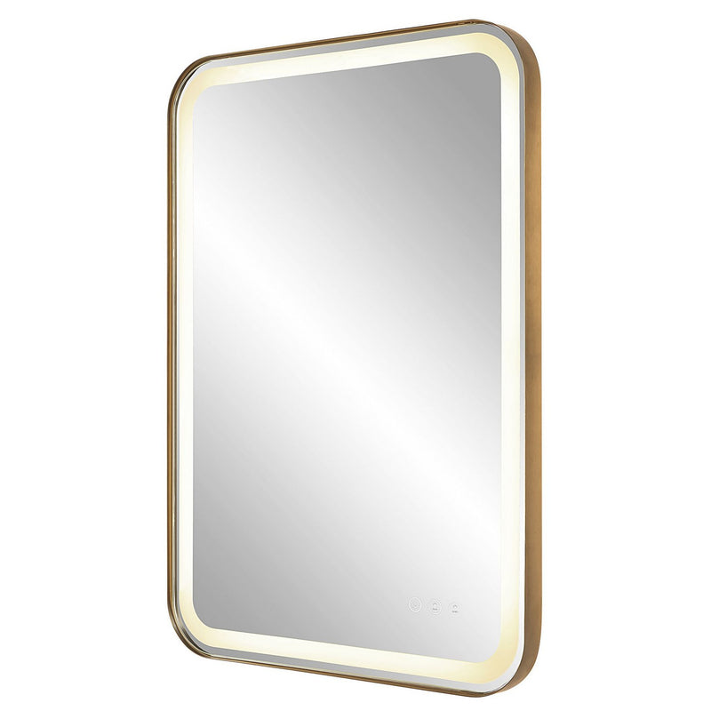 Uttermost 09862 Vanity Mirror, Brushed Brass Plated Stainless Steel
