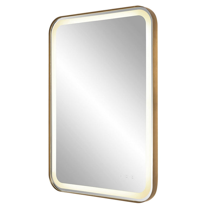 Uttermost 09862 Vanity Mirror, Brushed Brass Plated Stainless Steel