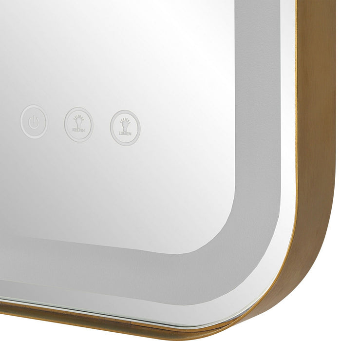Uttermost 09862 Vanity Mirror, Brushed Brass Plated Stainless Steel