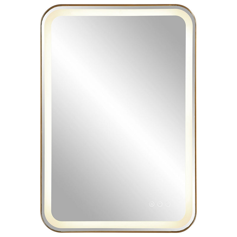 Uttermost 09862 Vanity Mirror, Brushed Brass Plated Stainless Steel