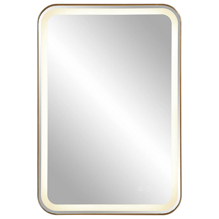 Uttermost 09862 Vanity Mirror, Brushed Brass Plated Stainless Steel