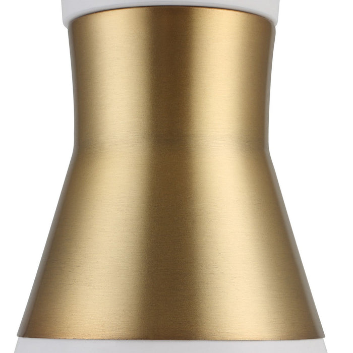 Uttermost 21560 One Light Mini Pendant, Antique Brass & White