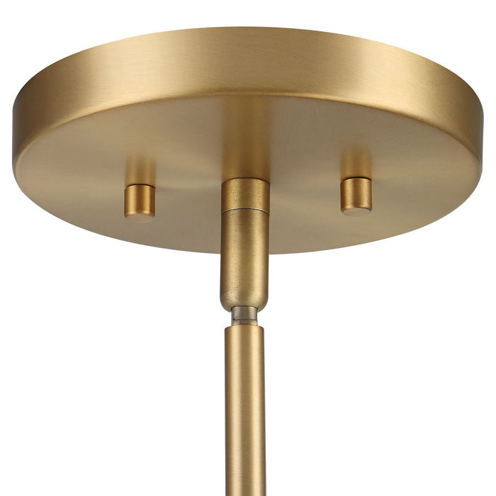 Uttermost 21560 One Light Mini Pendant, Antique Brass & White