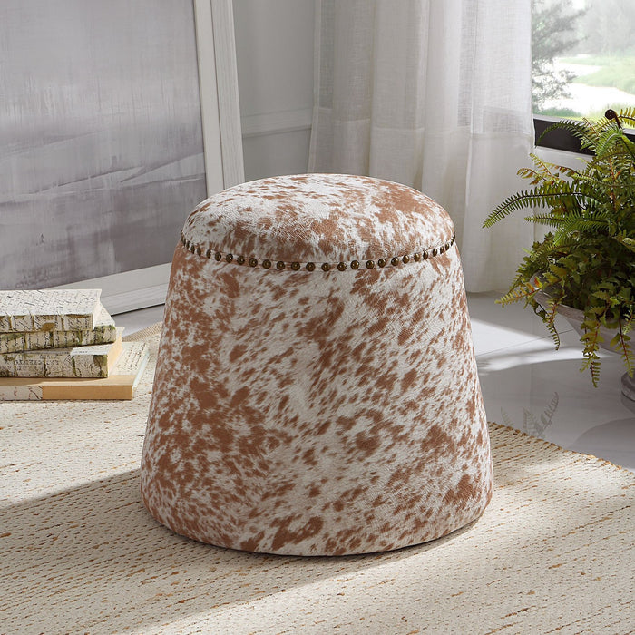 Uttermost 23725 Ottoman, Antique Brass