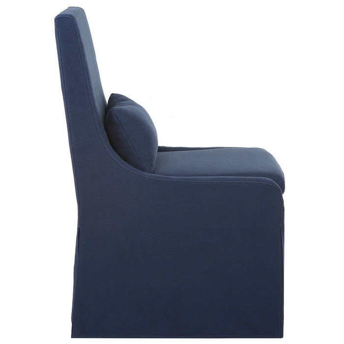 Uttermost 23726 Armless Chair, Blue Linen