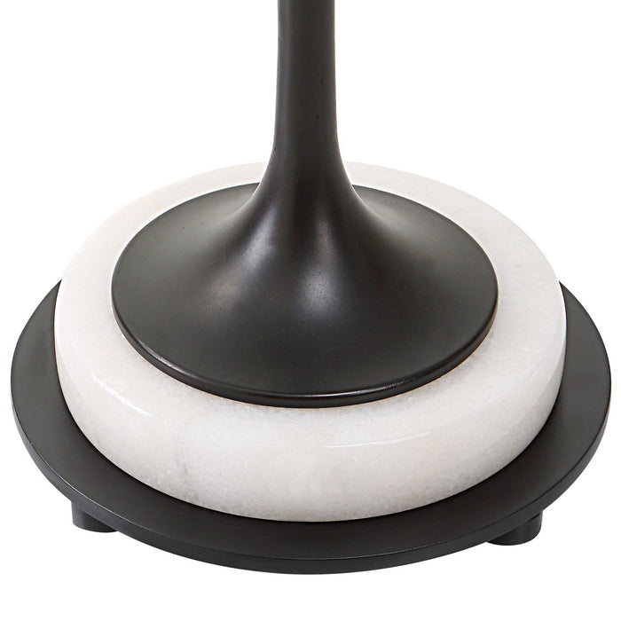 Uttermost 25231 Accent Table, Black Iron With Antique Brushed Brass
