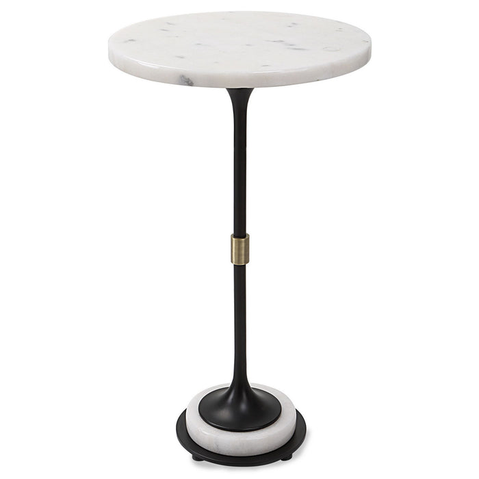 Uttermost 25231 Accent Table, Black Iron With Antique Brushed Brass