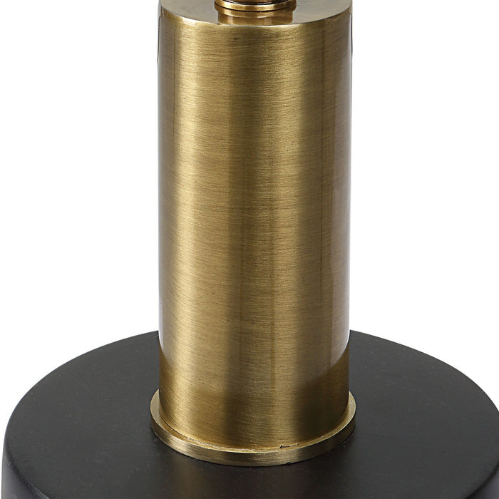 Uttermost 25242 Accent Table, Brushed Brass And Satin Black Iron