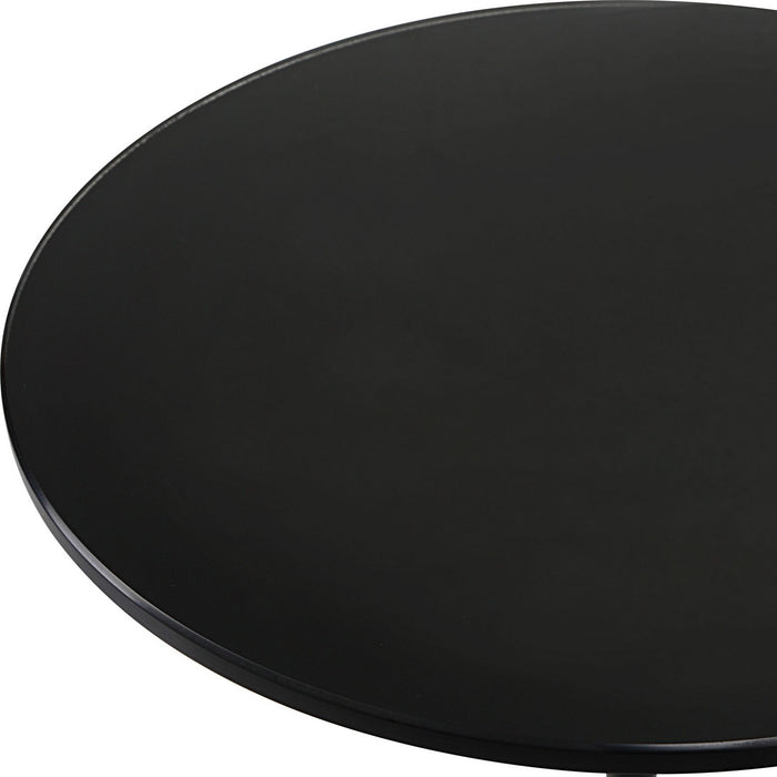 Uttermost 25242 Accent Table, Brushed Brass And Satin Black Iron