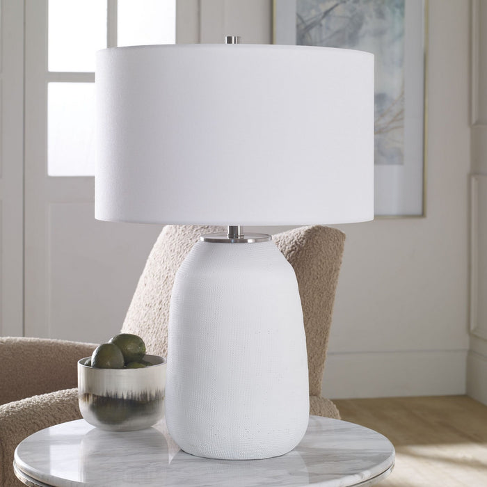 Uttermost 30105-1 One Light Table Lamp, Brushed Nickel
