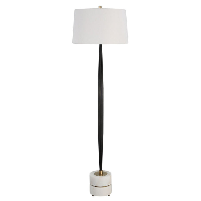 Uttermost 30123 One Light Floor Lamp, Brushed Brass