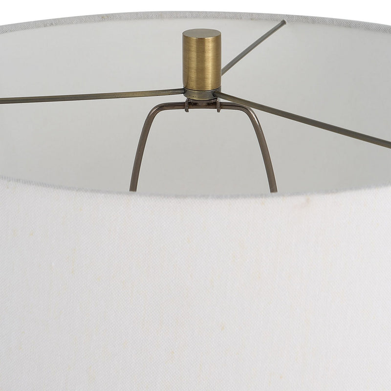 Uttermost 30123 One Light Floor Lamp, Brushed Brass