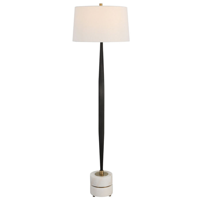 Uttermost 30123 One Light Floor Lamp, Brushed Brass