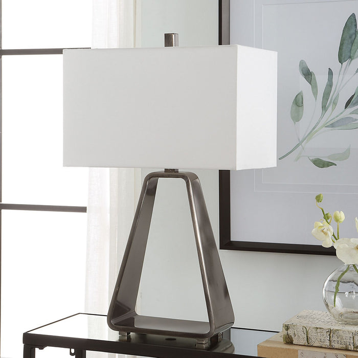 Uttermost 30140-1 One Light Table Lamp, Polished Nickel