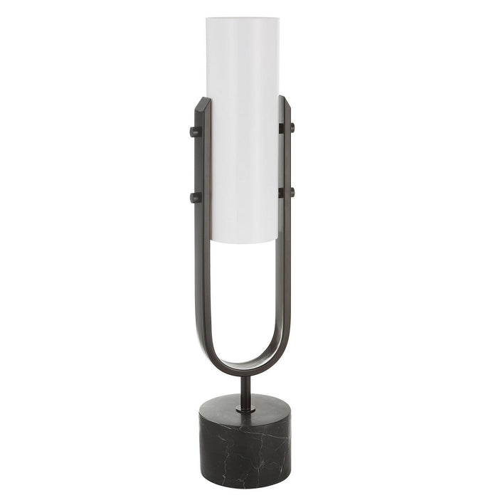 Uttermost 30141-1 Two Light Accent Lamp, Sleek Black And White