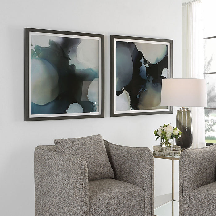 Uttermost 41458 Framed Prints, Set/2, Dark Gray Gunmetal