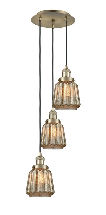 Innovations 113F-3P-AB-G146 Three Light Pendant, Antique Brass