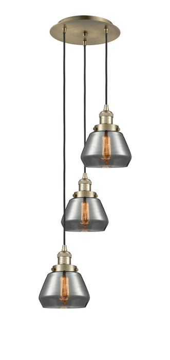 Innovations 113F-3P-AB-G173 Three Light Pendant, Antique Brass