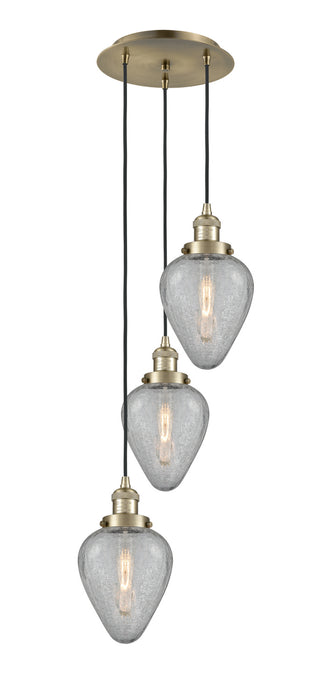 Innovations 113F-3P-AB-G165 Three Light Pendant, Antique Brass