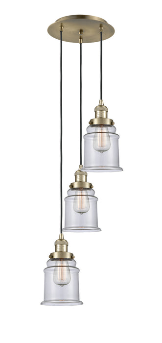 Innovations 113F-3P-AB-G182 Three Light Pendant, Antique Brass
