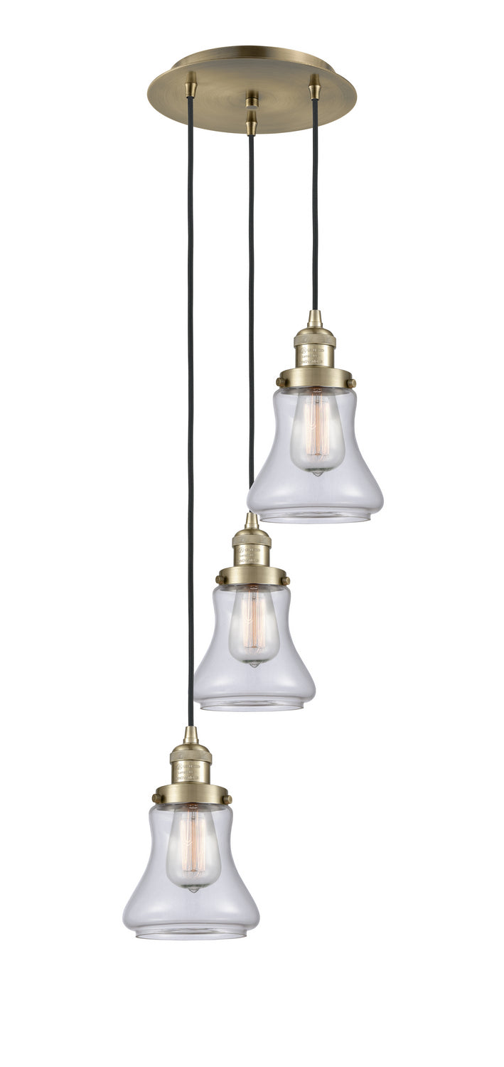 Innovations 113F-3P-AB-G192 Three Light Pendant, Antique Brass