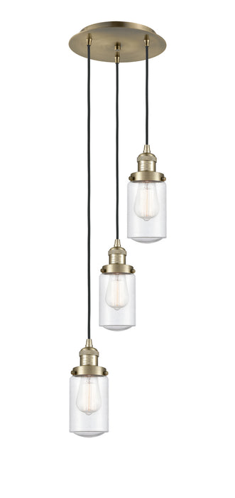 Innovations 113F-3P-AB-G314 Three Light Pendant, Antique Brass