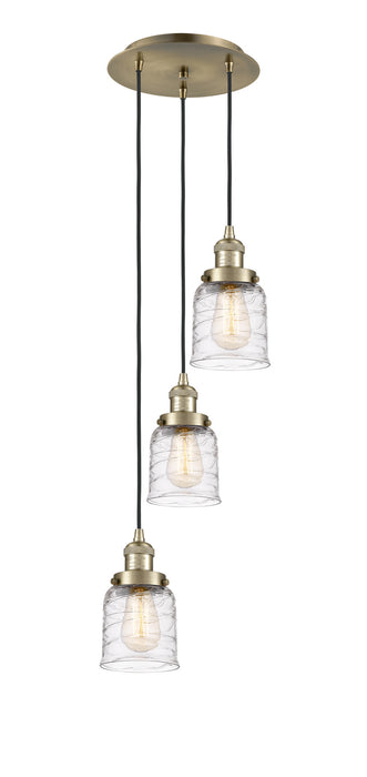 Innovations 113F-3P-AB-G513 Three Light Pendant, Antique Brass