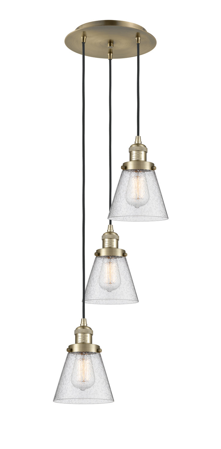 Innovations 113F-3P-AB-G64 Three Light Pendant, Antique Brass